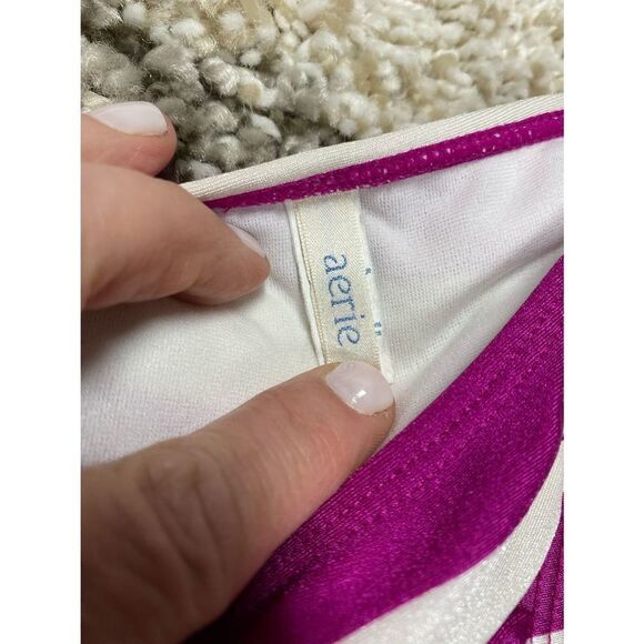 Aerie Magenta Stripe String Bikini Swimwear Bottom Size Small - Picture 4 of 5